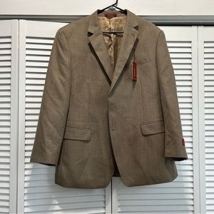 IZOD Sport Coat Mens 46 Brown Multicolor Herringbone Wool Blazer Suit Jacket